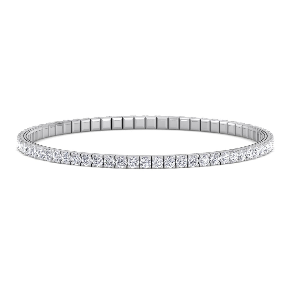 Flexible Tennis Bracelet -14K-3CT-6CT-White Gold