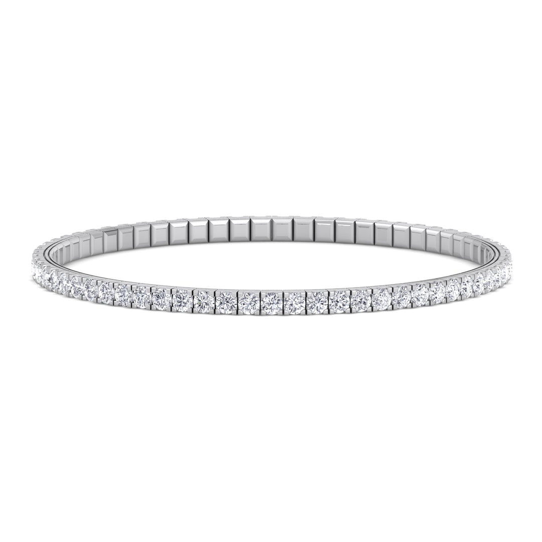 Flexible Tennis Bracelet -14K-3CT-6CT-White Gold