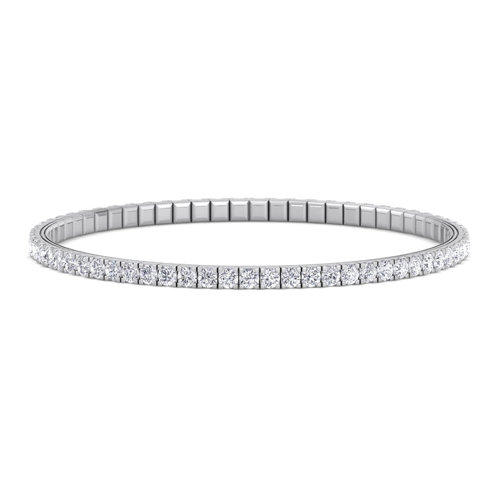 Flexible Tennis Bracelet -14K-3CT-6CT-White Gold