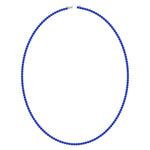 Round Cut Natural Blue Sapphire Tennis Necklace White Gold 14K