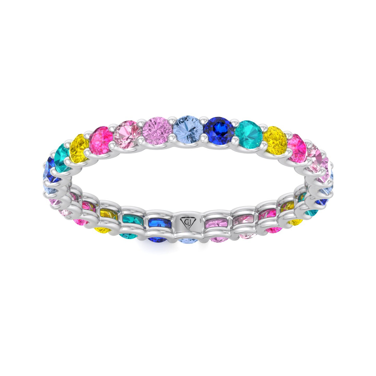 Luccia - Multi-Color Gemstones Eternity Band - Gem Jewelers Co