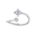 Ora - Princess & Round Cut Diamond Stackable Ring - Gem Jewelers Co