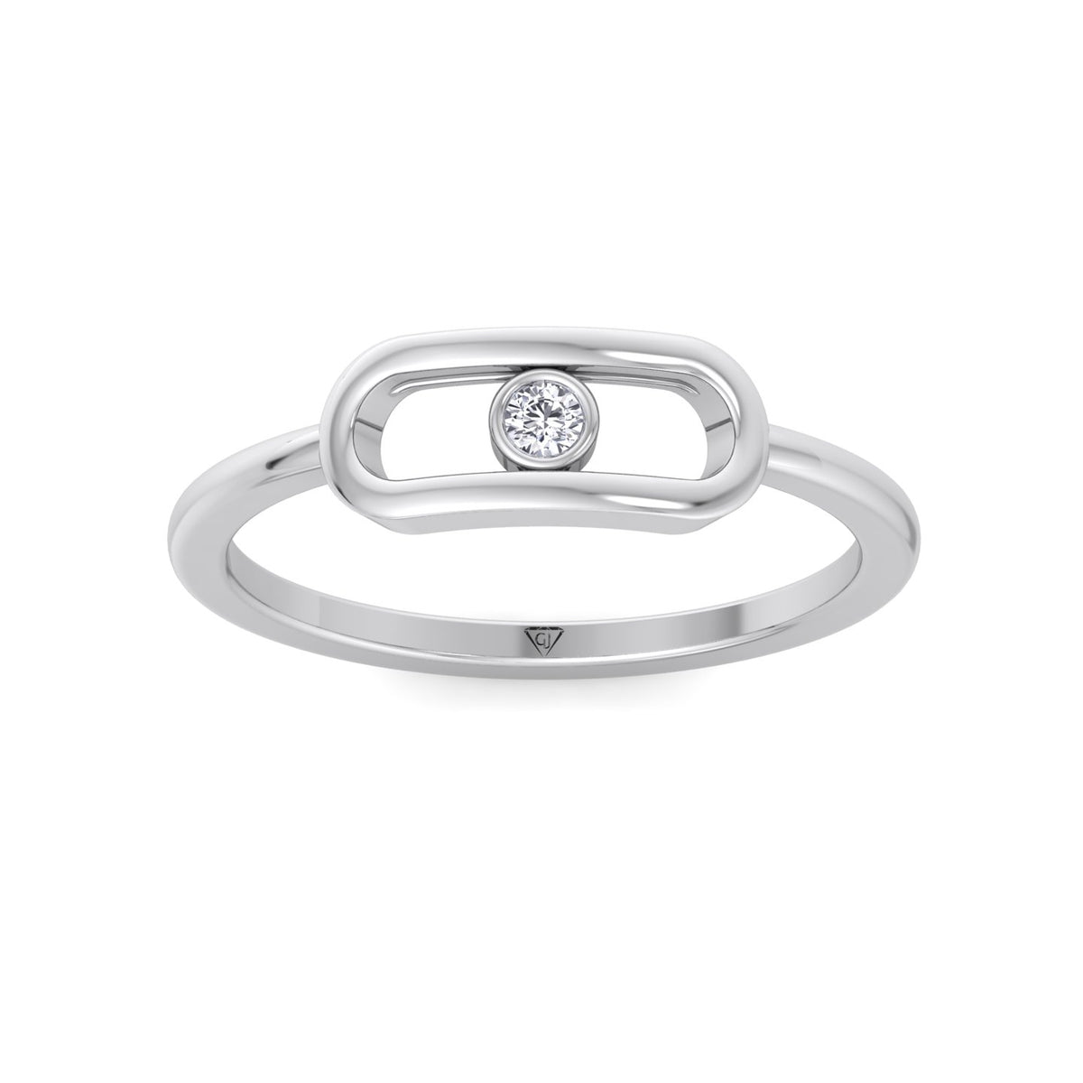 Bria - Fashion Diamond Gold Ring with Single Bezel Stone - Gem Jewelers Co