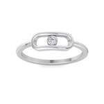 Bria - Fashion Diamond Gold Ring with Single Bezel Stone - Gem Jewelers Co