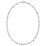 Alternating Emerald and Round Natural Diamond Tennis Necklace White Gold 14K 18K