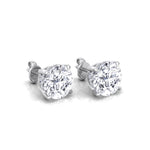 Invisible Halo Natural Diamond Studs-14K-18K-White Gold