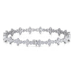 Round Floral Style Natural Diamond Tennis Bracelet WG 2