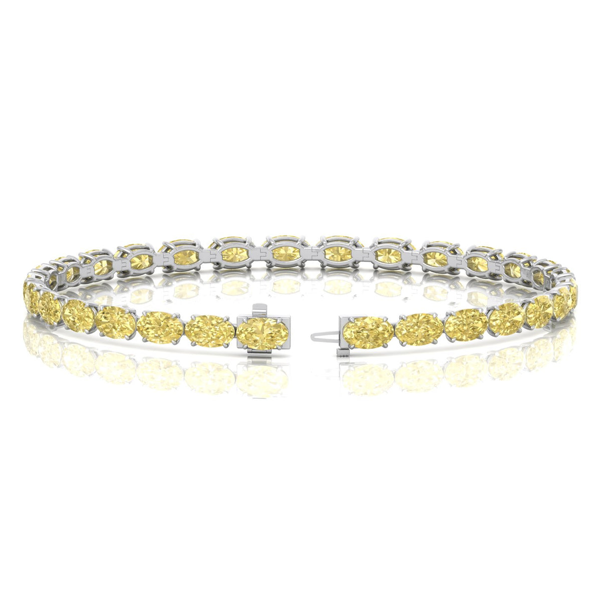 Natural fancy yellow diamond tennis bracelet