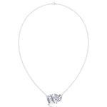 Toi Et Moi Emerald & Heart Shape Natural Diamond Pendant-1CT-2CT-White Gold