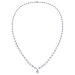 Pear Shape Natural Diamond Tennis Necklace White Gold 14K 15CT