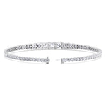 4-Prong Graduated Natural Diamond Tennis Bracelet 14K Solid Gold White