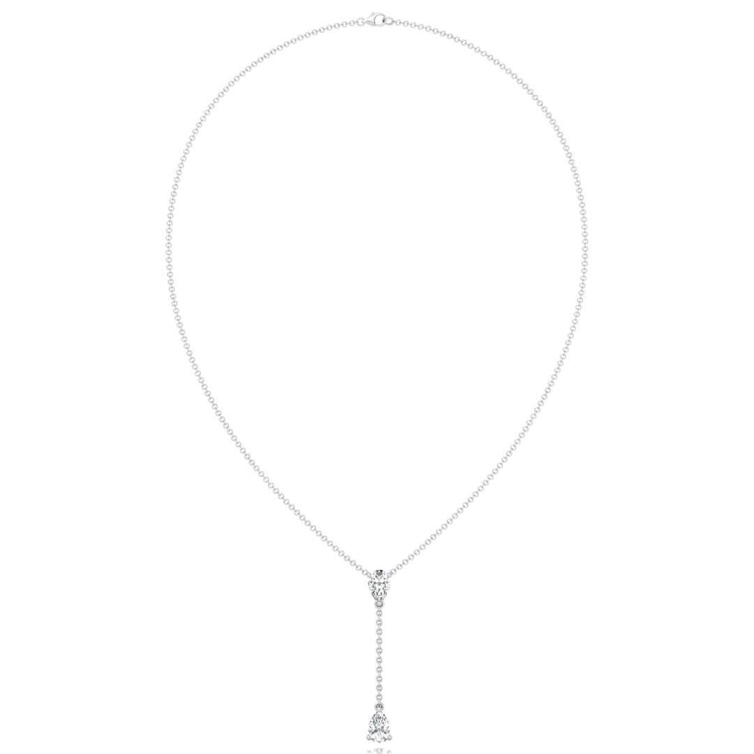 .50CT Pear Shape Natural Diamond Lariat Necklace