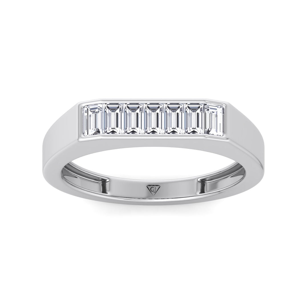 Baguette Shape Channel Setting Natural Diamond Wedding Band Platinum
