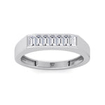 Baguette Shape Channel Setting Natural Diamond Wedding Band Platinum
