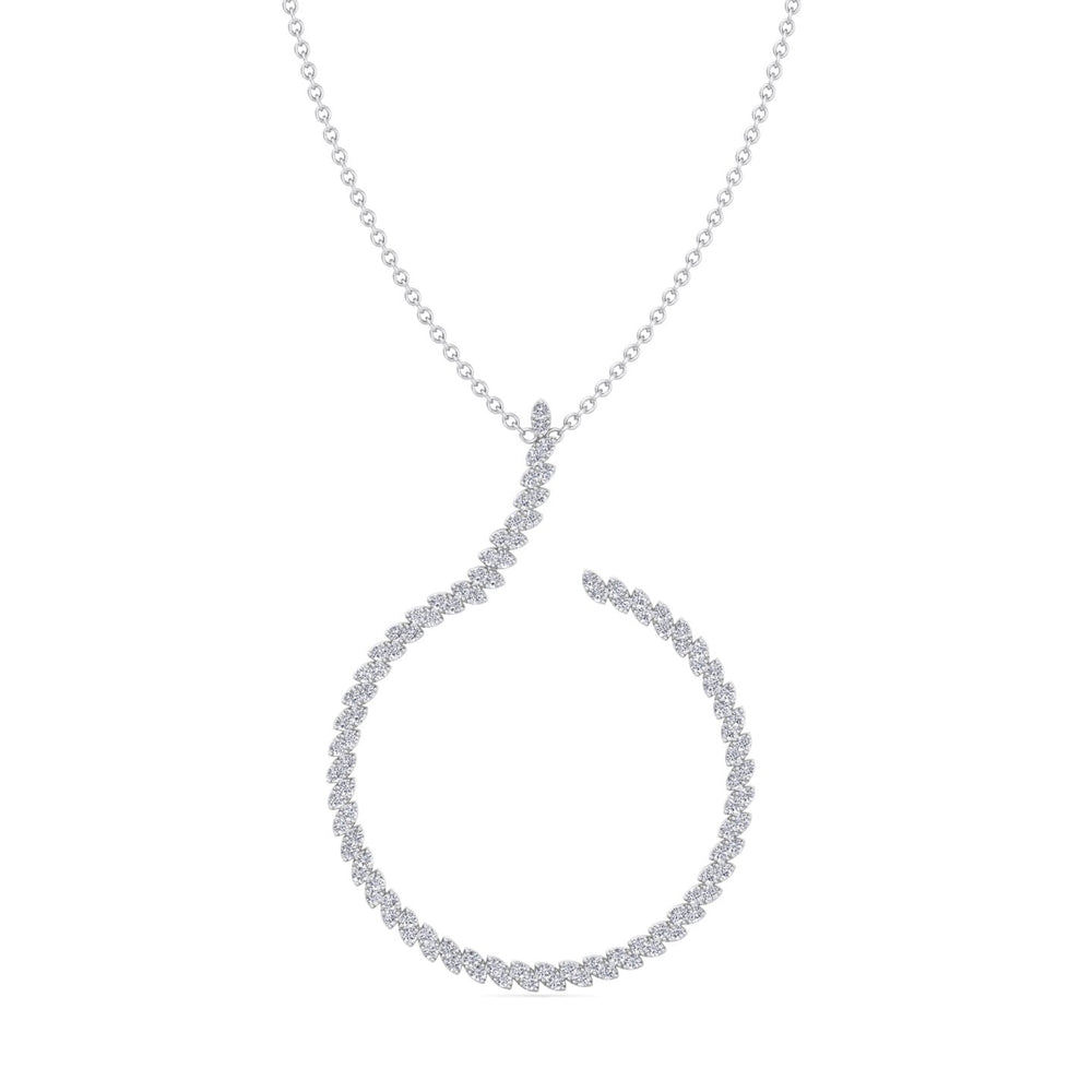 4.8CT T.W. Circle Swirl Pendant with Marquise Shape Platinum