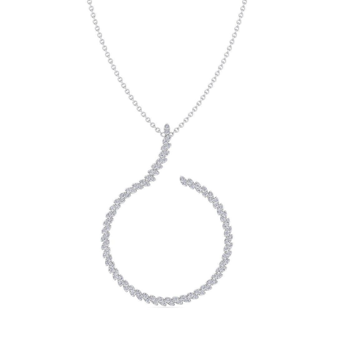 4.8CT T.W. Circle Swirl Pendant with Marquise Shape Platinum