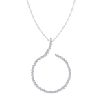 4.8CT T.W. Circle Swirl Pendant with Marquise Shape Platinum