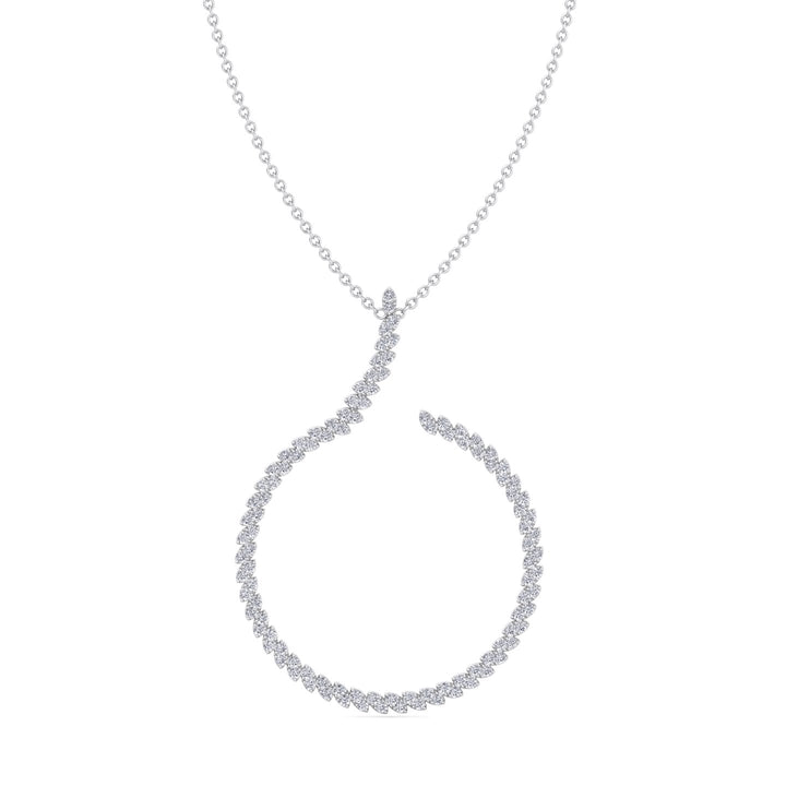 4.8CT T.W. Circle Swirl Pendant with Marquise Shape Platinum