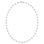 Crown Prong Round Natural Diamond Bar Necklace White Gold 14K 18K