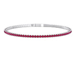 Rossa - Flexible Natural Red Ruby Bangle in 14K Solid Gold - Gem Jewelers Co 1