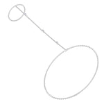 Bezel Set Round Shape Natural Diamond Hand Ring Chain White Gold 14K 0.75ct