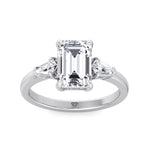 Caterina - Emerald Shape Diamond Engagement Ring With Tapered Baguette Side Stones - Gem Jewelers Co