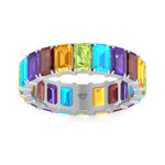 Cartia - Multi-Color Emerald Shape Eternity Band - Gem Jewelers Co