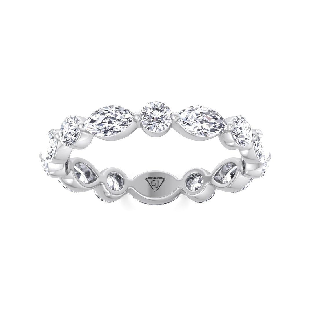 Daria - Marquise and Round Eternity Wedding Band