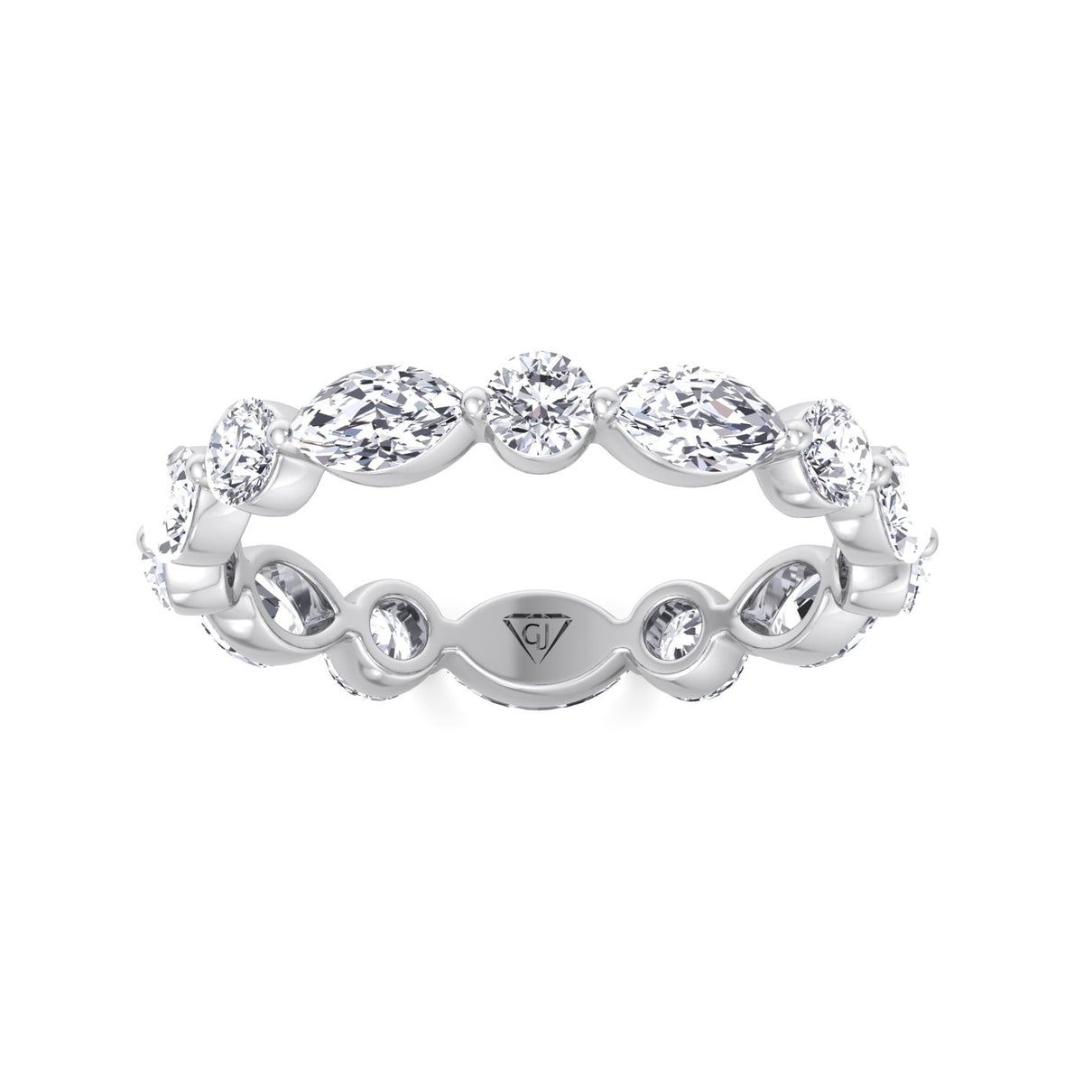 Daria - Marquise and Round Eternity Wedding Band - Gem Jewelers Co