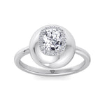 Inez - Bubble Bezel Cushion Shape Halo Diamond Engagement Ring - Gem Jewelers Co