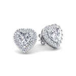 Tiana - Heart Shape Diamond Halo Studs - Gem Jewelers Co