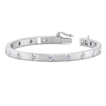 Anza - Round Cut Bezel Set Natural Diamond Bangle - Gem Jewelers Co