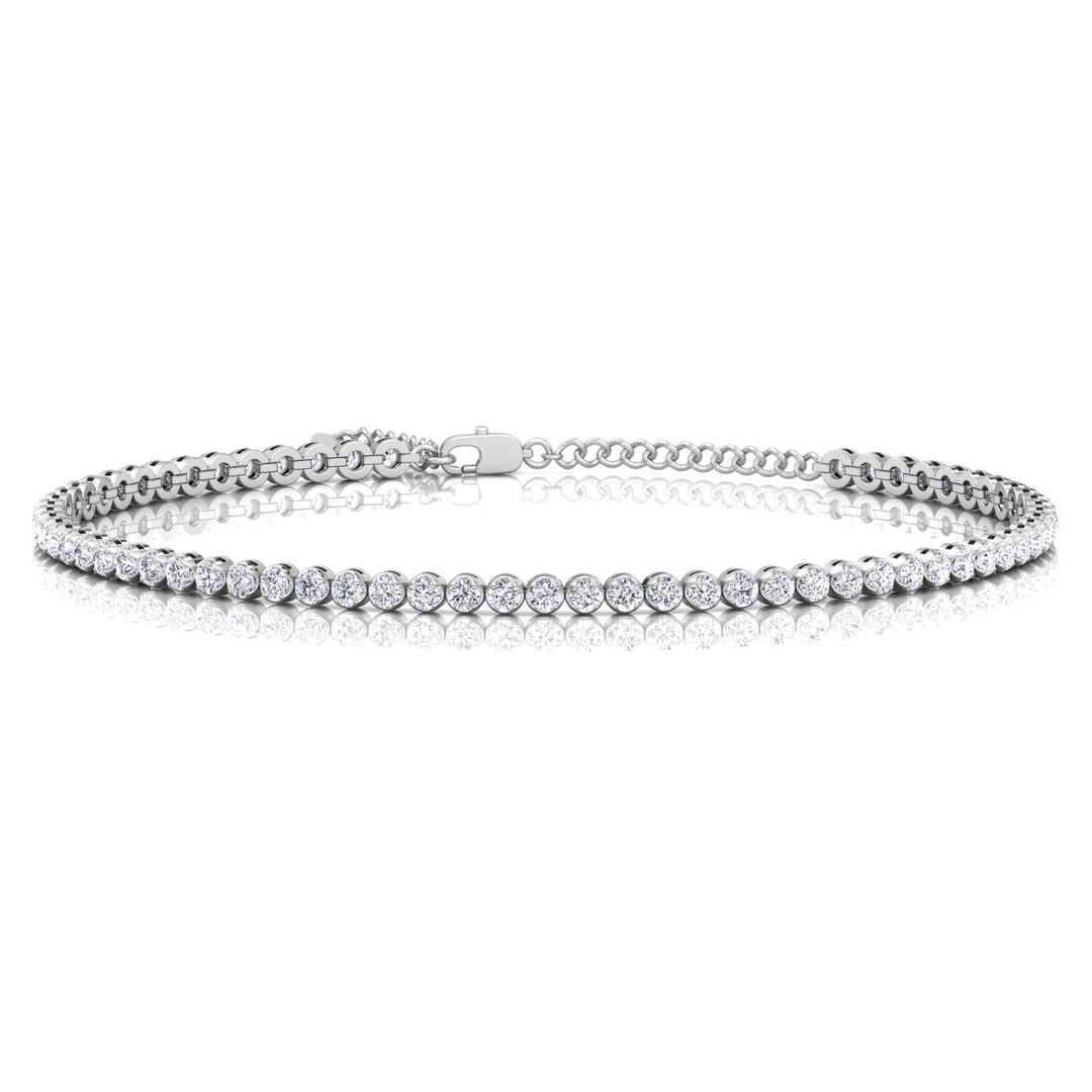 Everyday Dainty Natural Diamond Tennis Bracelet G Color VS2 Clarity .65CT T.W 14K Solid Gold