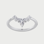WG Pear Shape Natural Diamond Curved Tiara Engagement Ring