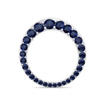 Natural Blue Sapphire Invisible Halo Eternity Band White Gold 14K