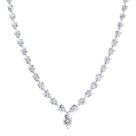 Pear Shape Natural Diamond Tennis Necklace White Gold 14K