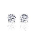 Invisible Halo Natural Diamond Studs-0.5CT-1CT-1.5CT-2CT-3CT-4CT-White Gold