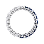 Eclair - Oval Shape Diamond and Blue Sapphire Eternity Band - Gem Jewelers Co