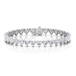 Heart Shape Natural Diamond Tennis Bracelet White  10CT