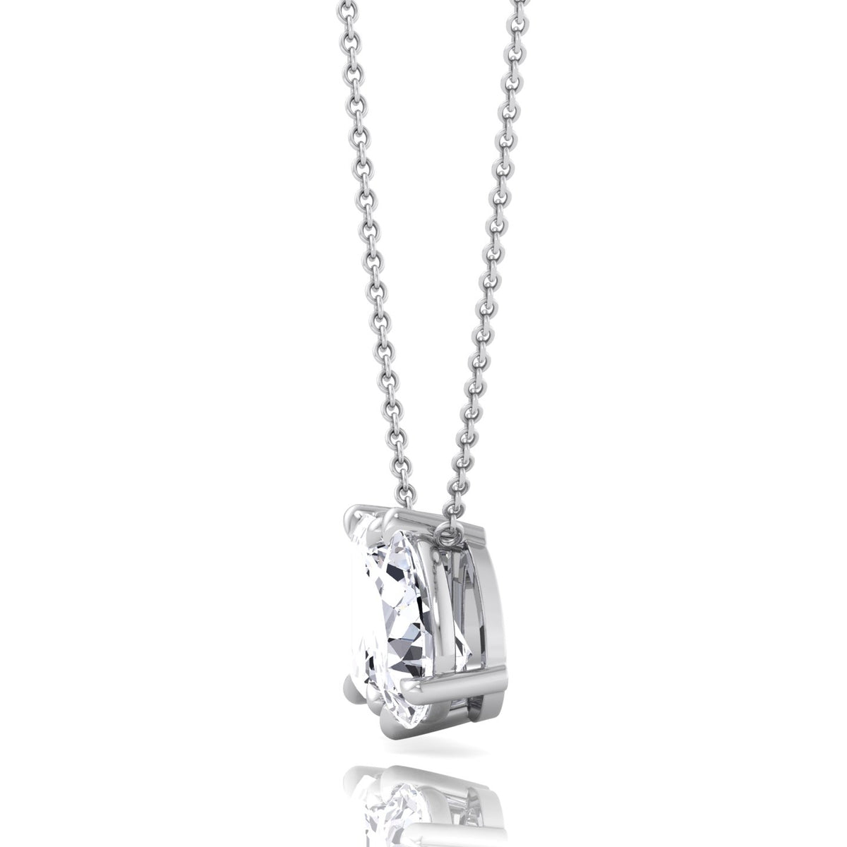 Toi Et Moi -Pear & Emerald Cut Natural Diamond Pendant-1CT-2CT-14K-18K-White Gold