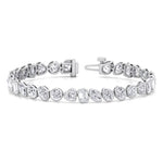 Bezel Multi Shape Natural Diamond Tennis Bracelet in Solid Gold 6CT 