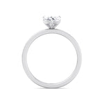 Gina - Pear Shape Diamond Engagement Ring with Baguette Shape Channel Set Side Stone Band - Gem Jewelers Co