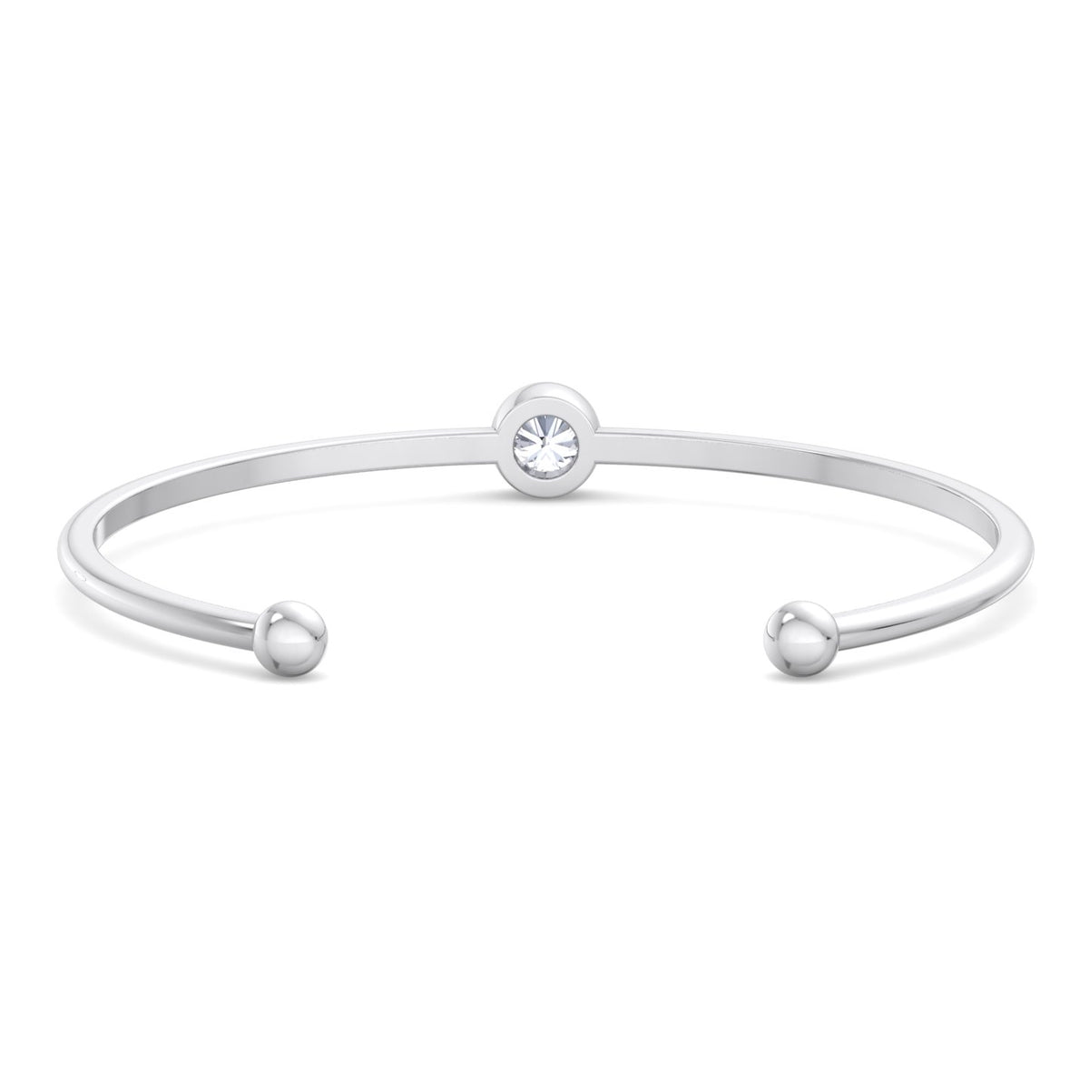 Ciella - Bezel Set Natural Diamond Solitaire Bangle - Gem Jewelers Co