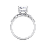 Carmela - Radiant Shape Hidden Halo Diamond Engagement Ring With Clustered Side Stones - Gem Jewelers Co