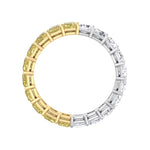 Gemma - Two Tone Radiant Cut Yellow Diamond Eternity Band - Gem Jewelers Co
