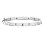 Milly - Asscher Cut Bezel Set Natural Diamond Bangle - Gem Jewelers Co
