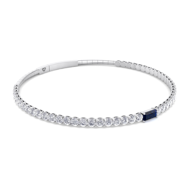baguette-sapphire-round-diamond-flexible-bangle-in-solid-white-band