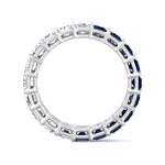 Gala - Emerald Shape Diamond and Blue Sapphire Eternity Band - Gem Jewelers Co