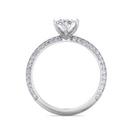 Violeza - Oval Shape Diamond Engagement Ring with Duet Pave Band - Gem Jewelers Co
