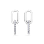 WG Paperclip Chain Lab Grown Diamond Earrings 4